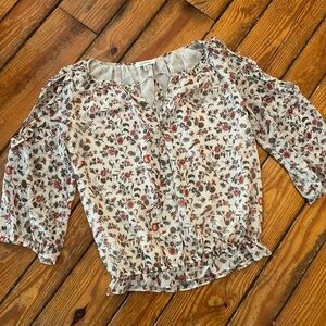 Max Studio Floral Cold Shoulder Blouse